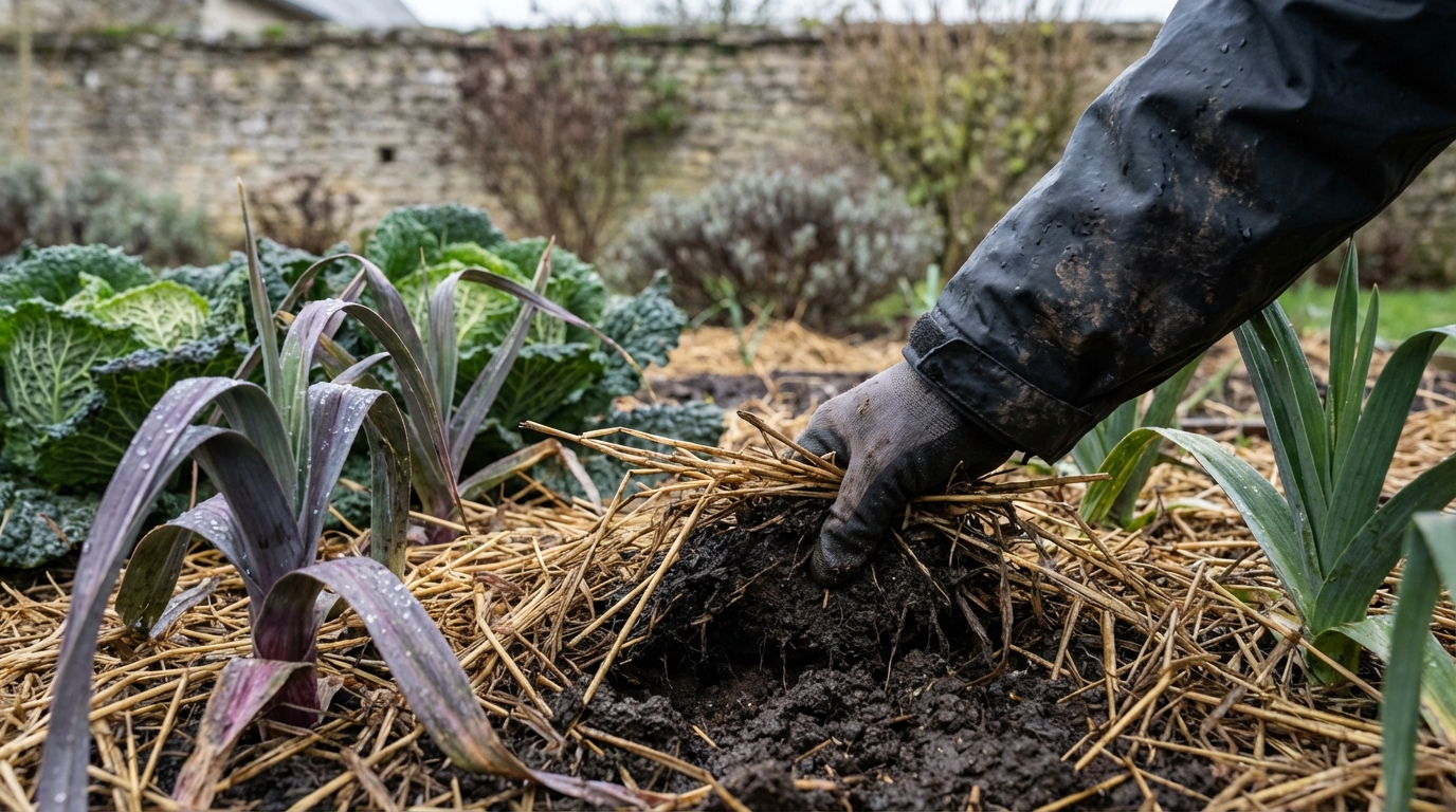 Sol détrempé sous le paillage : cette mauvaise réaction que font tous les jardiniers ruine le potager d&rsquo;hiver