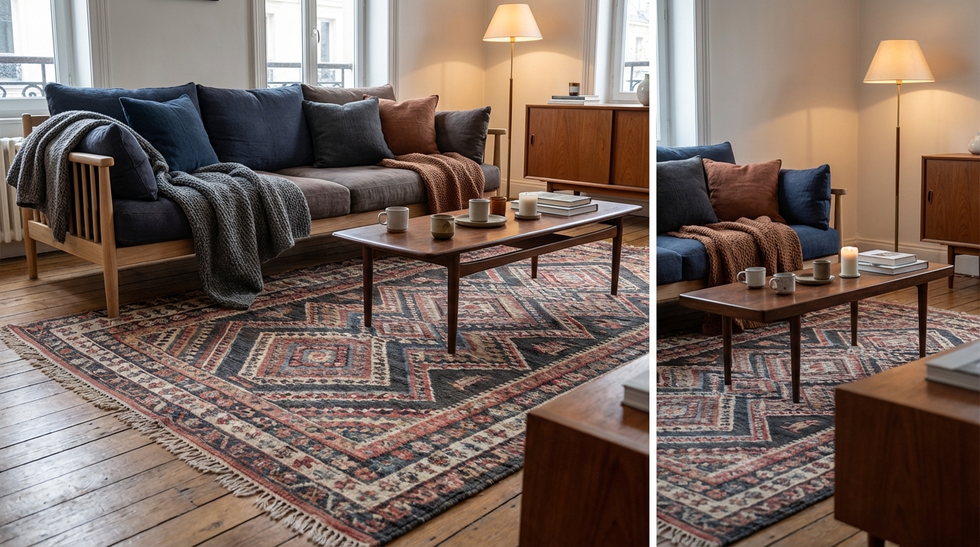 Tapis berbère : ce classique qu&rsquo;on croyait ringard revient en force, à condition d&rsquo;éviter cette erreur dans votre salon