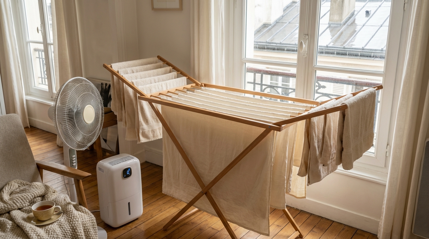 Vos draps ne sèchent jamais en hiver ? Cette astuce simple et méconnue peut diviser le temps par deux