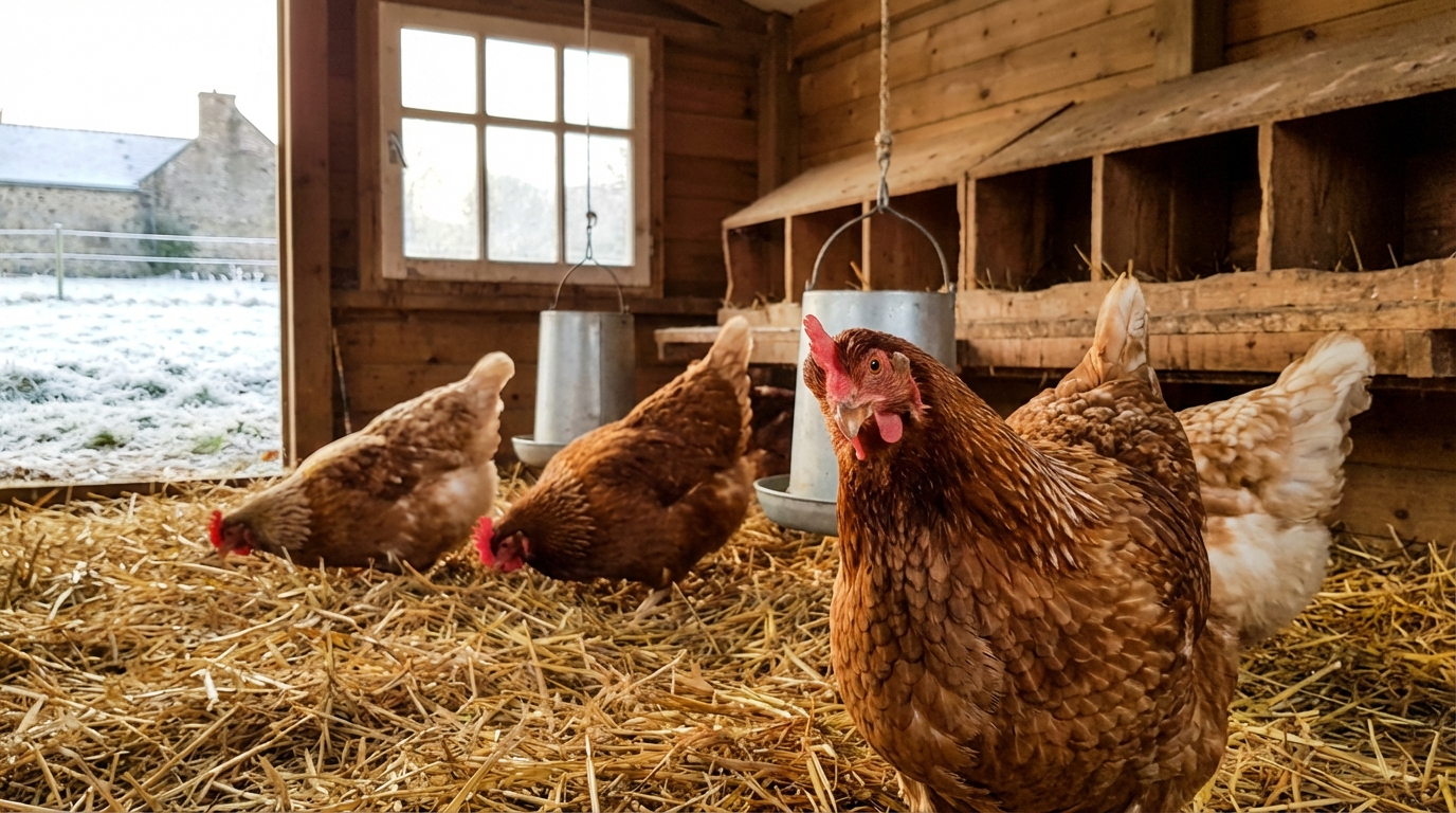 Vos poules ne pondent plus ? ce changement discret au poulailler évite la pénurie d&rsquo;œufs tout l&rsquo;hiver