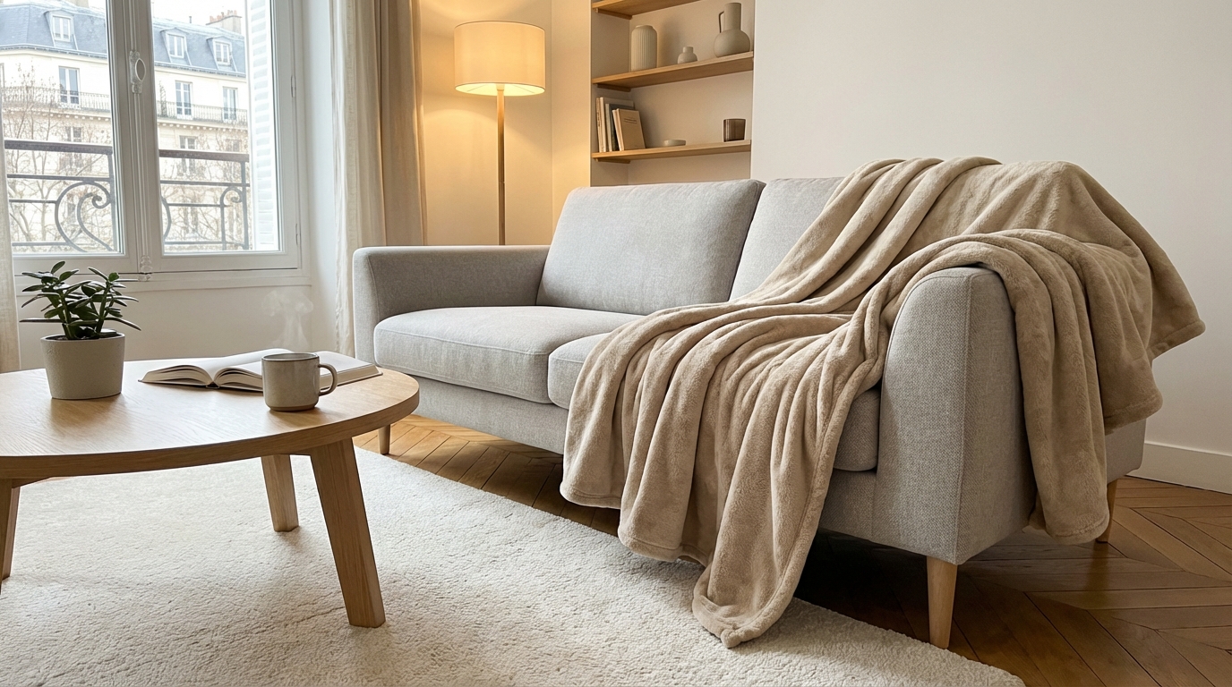 Carrefour casse le prix de ce plaid beige moelleux : 29 € pour transformer votre hiver sans monter le chauffage