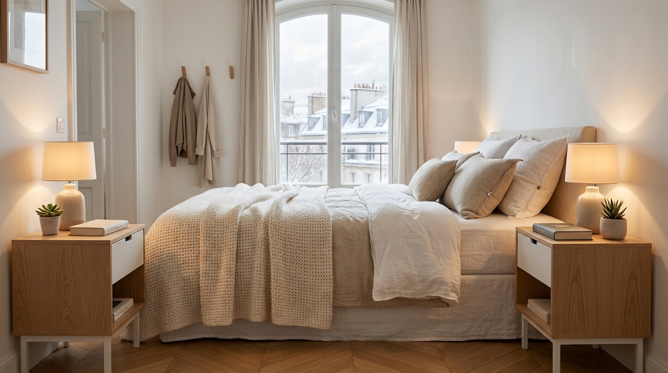 Ce détail de rangement caché des tables de chevet scandinaves Sweeek qui fait toute la différence en chambre