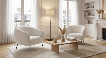 Ce duo de fauteuils en bouclette, moins cher qu’un pouf en velours, change votre salon cocooning avant fin janvier
