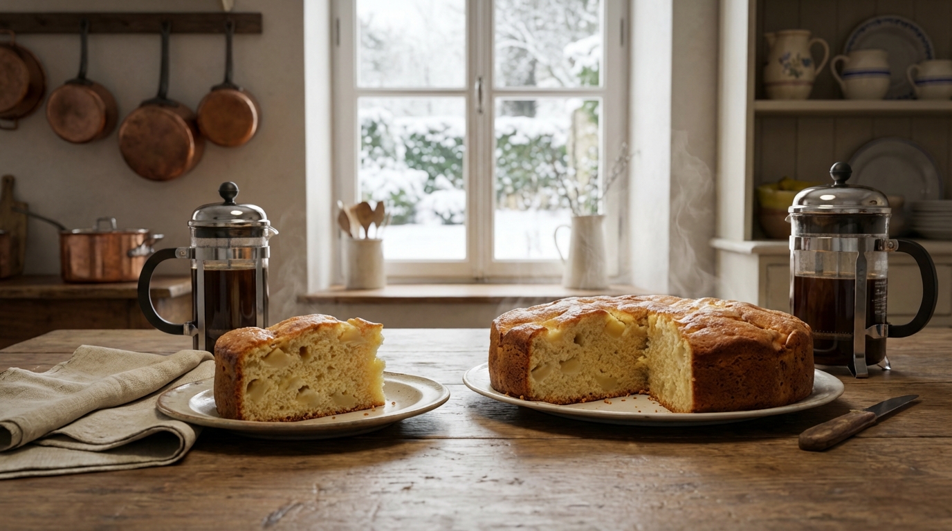 Ce gâteau au yaourt et aux pommes, prêt en 10 minutes, cache un geste tout bête pour rester ultra moelleux tout l’hiver
