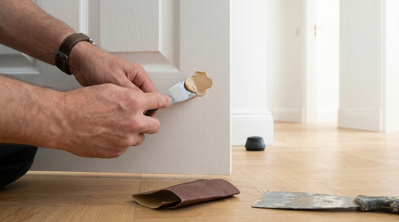 Ce trou de poignée ruine votre porte : voici la méthode simple pour l&rsquo;effacer sans matériel sophistiqué