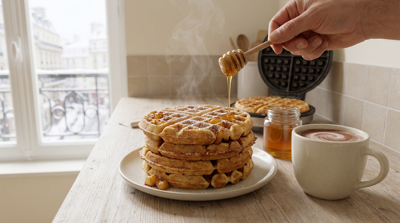 Ces gaufres aux pommes râpées, sans robot, cachent cette astuce croustillante pour un goûter cosy d’hiver