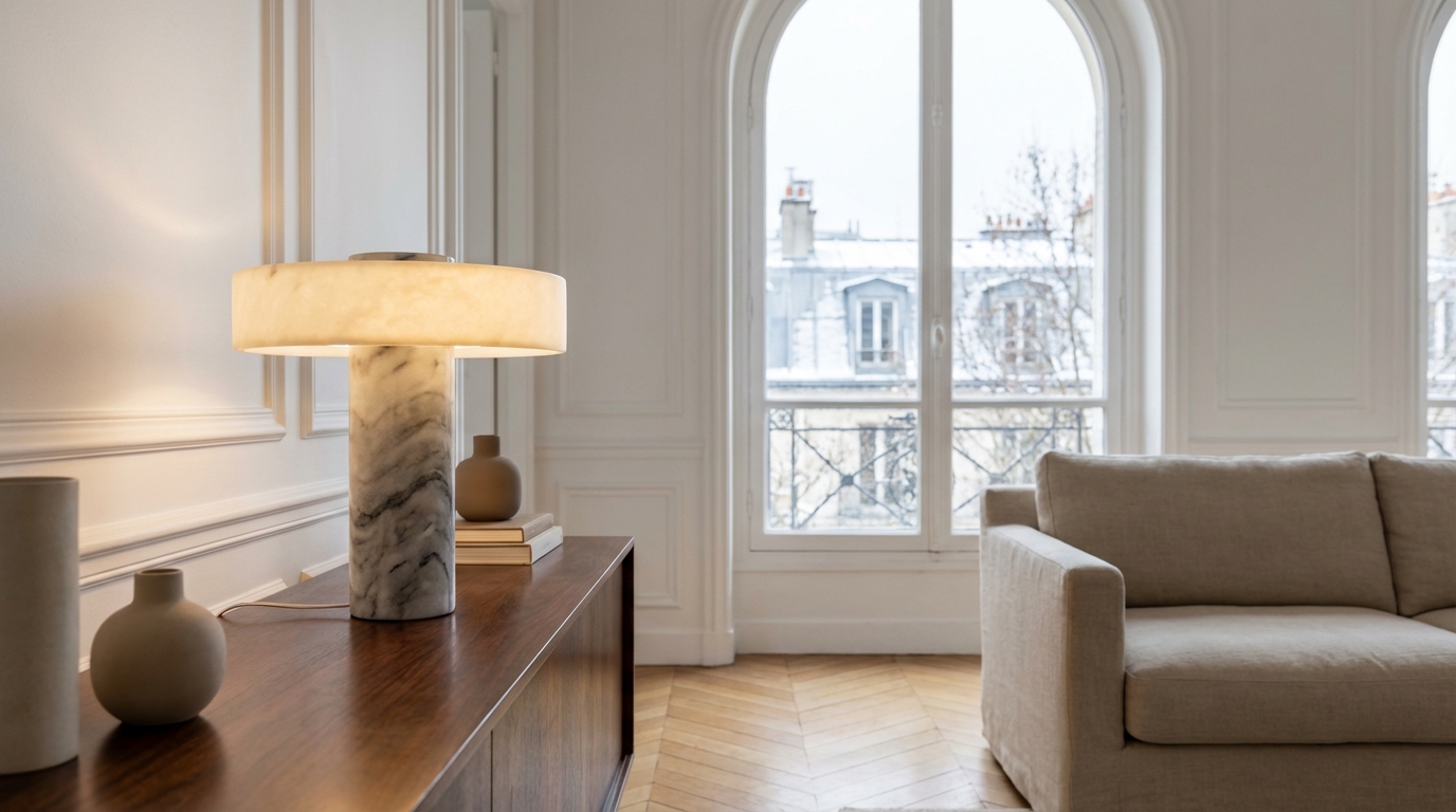 Cette lampe Zara Home en marbre et albâtre semble sortir d&rsquo;une galerie de design, mais reste étonnamment abordable