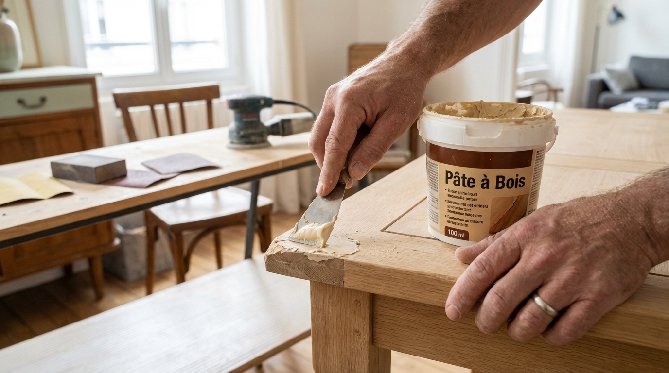 Cette pâte à bois XXL chez Leroy Merlin chute à 17 € : le bon plan discret pour sauver vos meubles abîmés