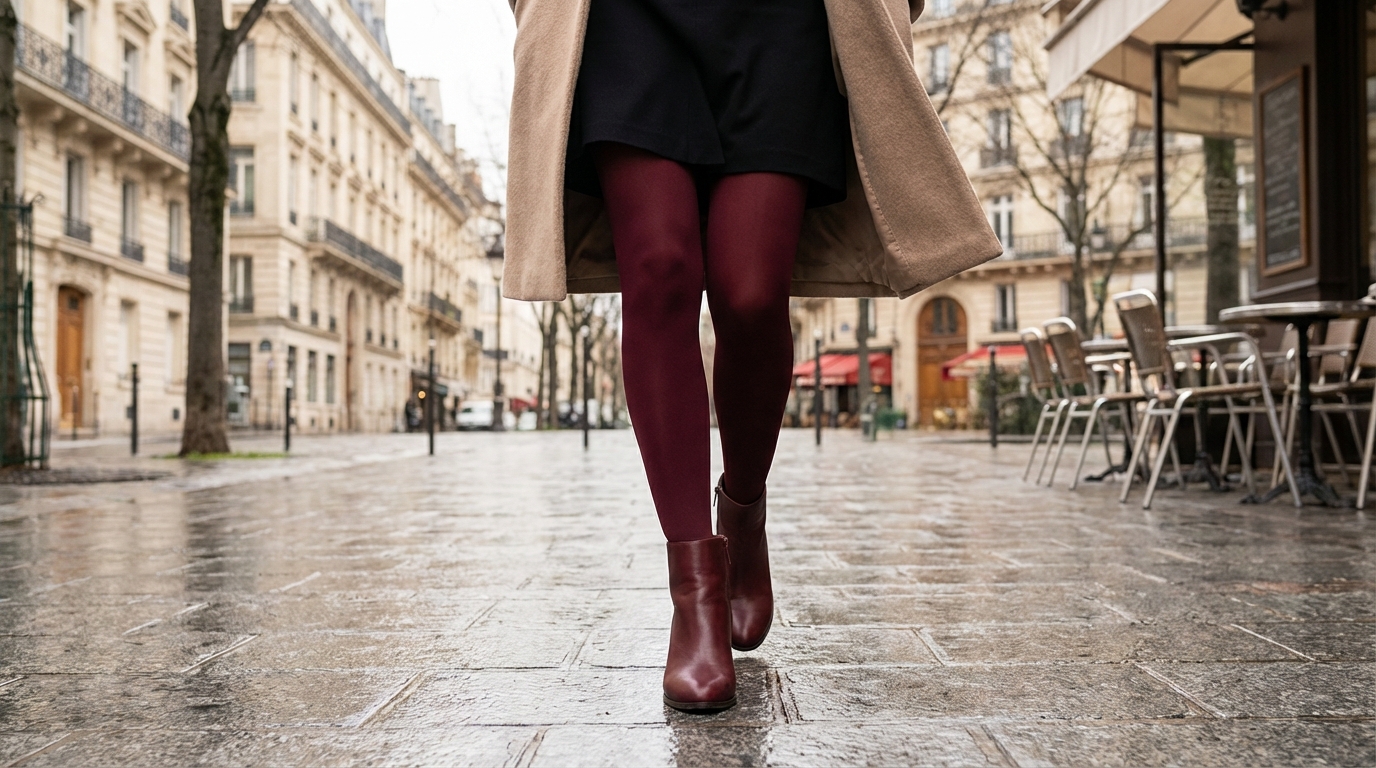 Collants colorés : l’astuce simple à connaître pour allonger vos jambes et ne plus ruiner vos looks d’hiver