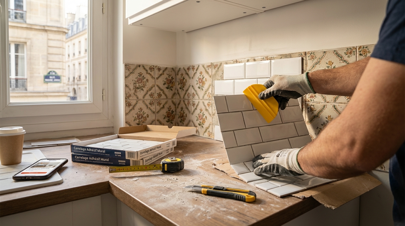 Crédence de cuisine datée : ne cassez rien avant d’avoir testé cette méthode pour quelques euros, sans percer