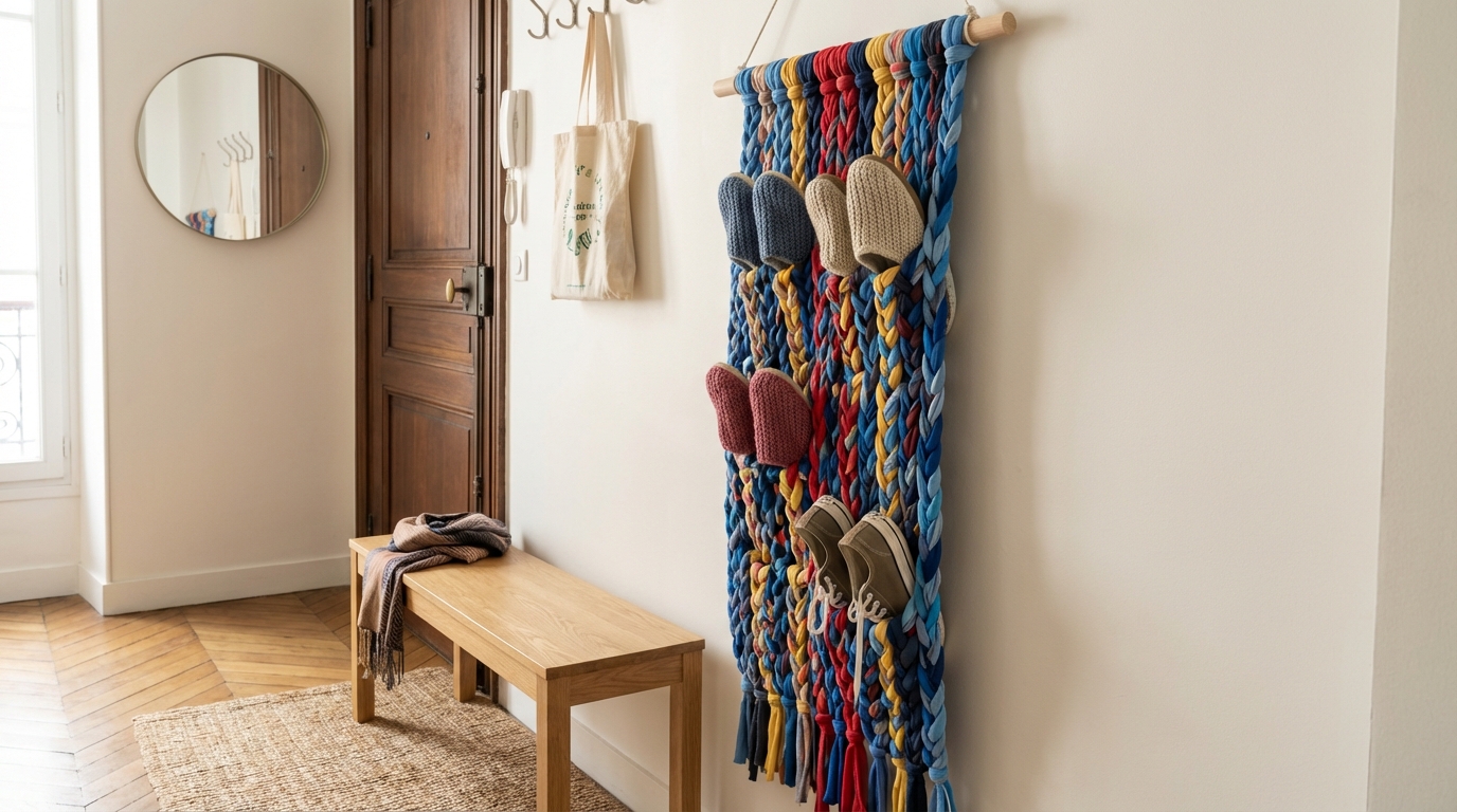 Entrée envahie de chaussons : ce vieux vêtement oublié promet un rangement nickel sans dépenser un euro