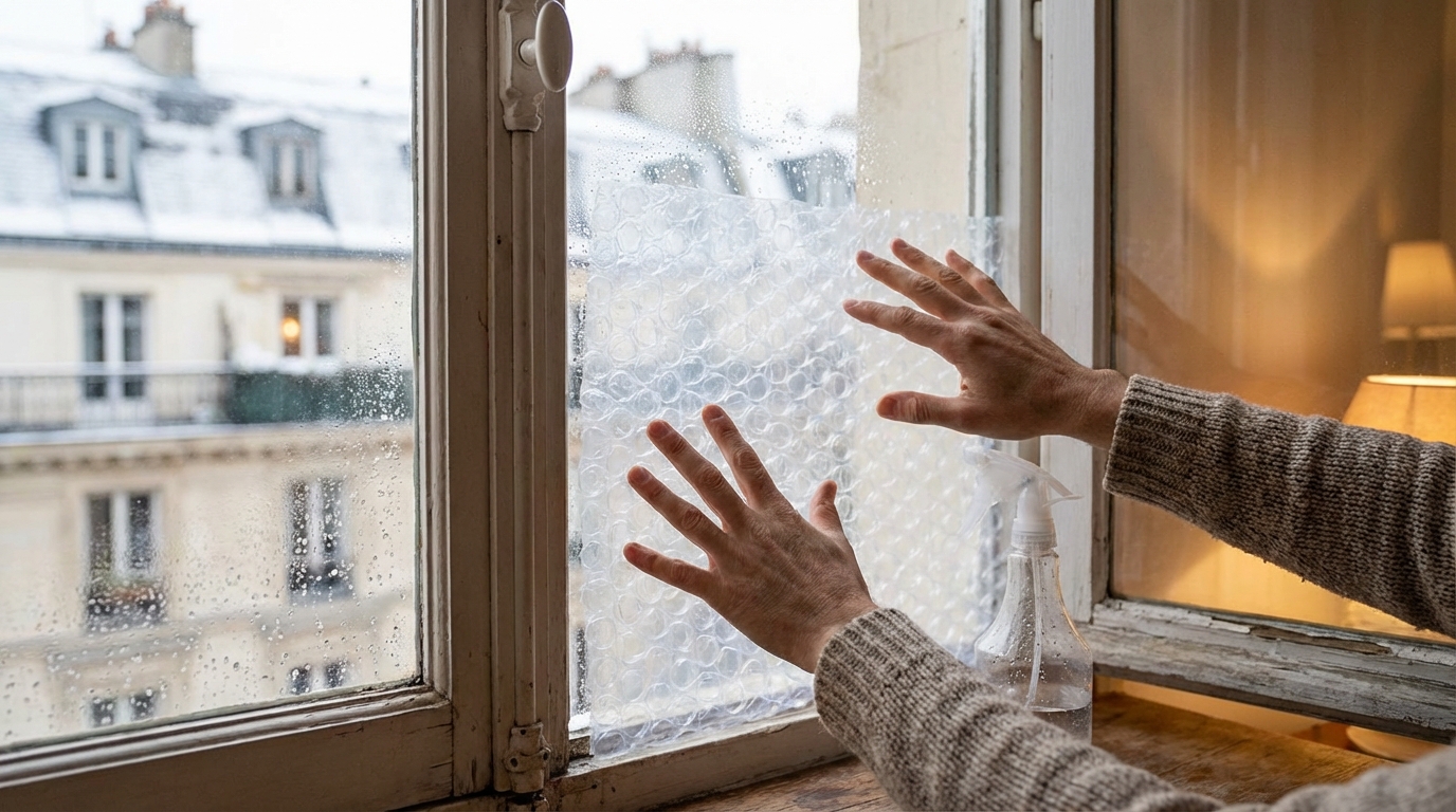 Fini le film isolant sur mes fenêtres : ce plastique de vos colis isole mieux et fait baisser la facture cet hiver