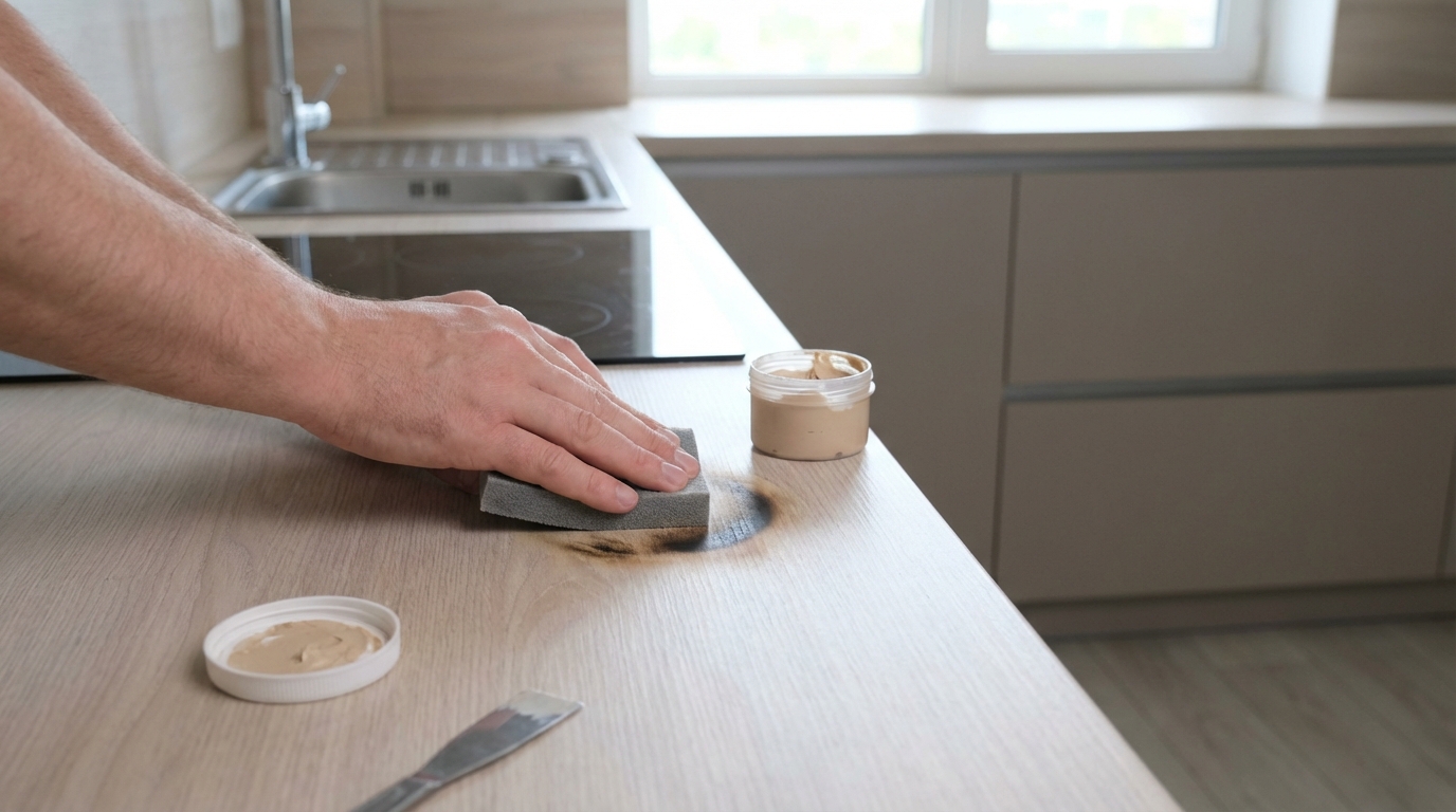 Marque de brûlure sur stratifié : cette technique express rend votre plan de travail comme neuf sans le changer