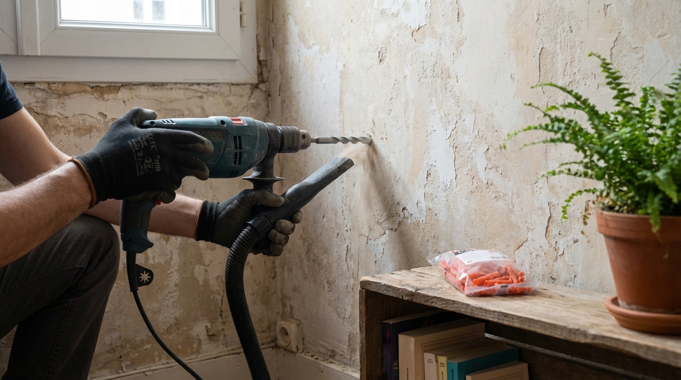 Mur qui s’effrite : cette méthode de pro pour fixer une étagère lourde qui ne tombera plus jamais