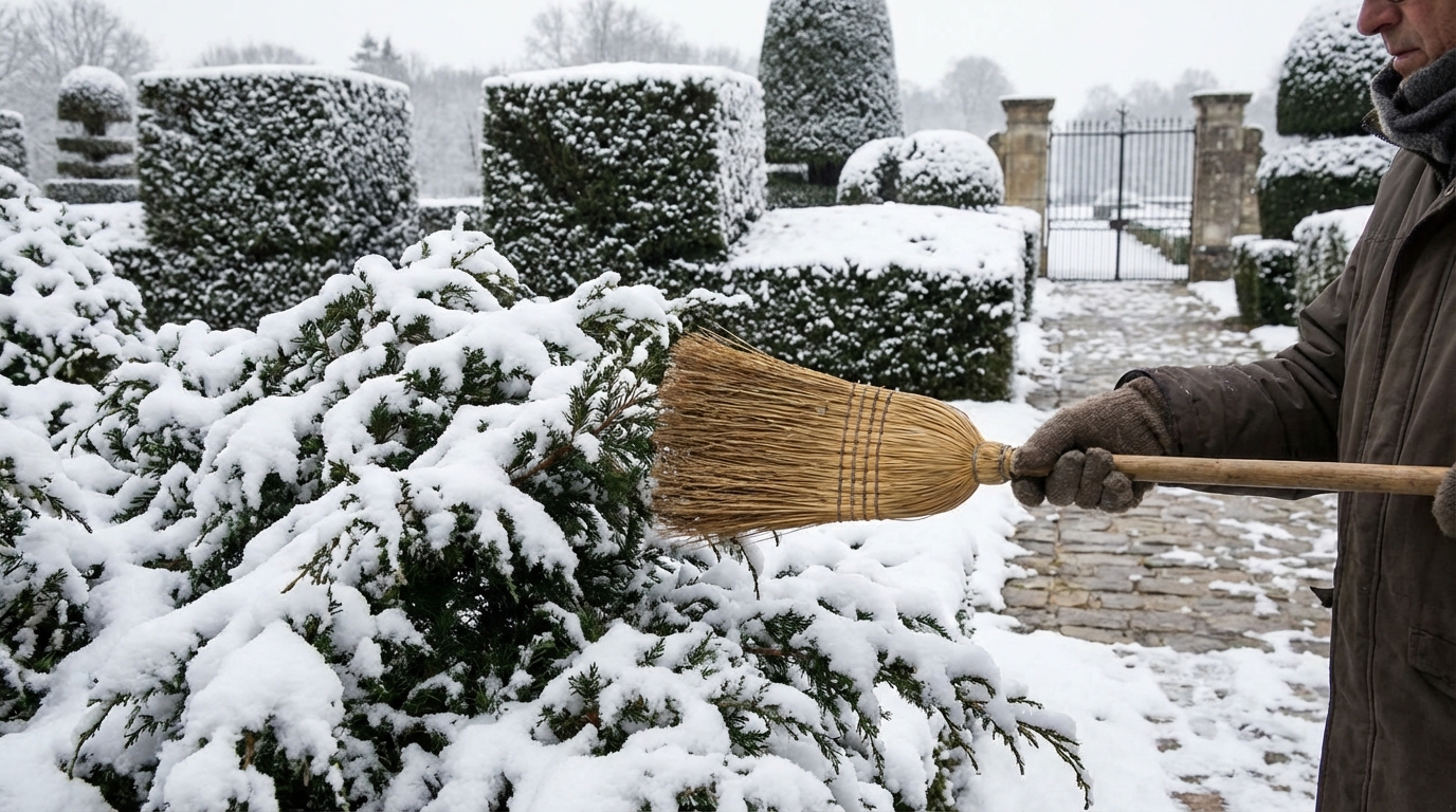 Neige annoncée : ce geste avec un simple balai à faire dès les premiers flocons pour sauver vos massifs