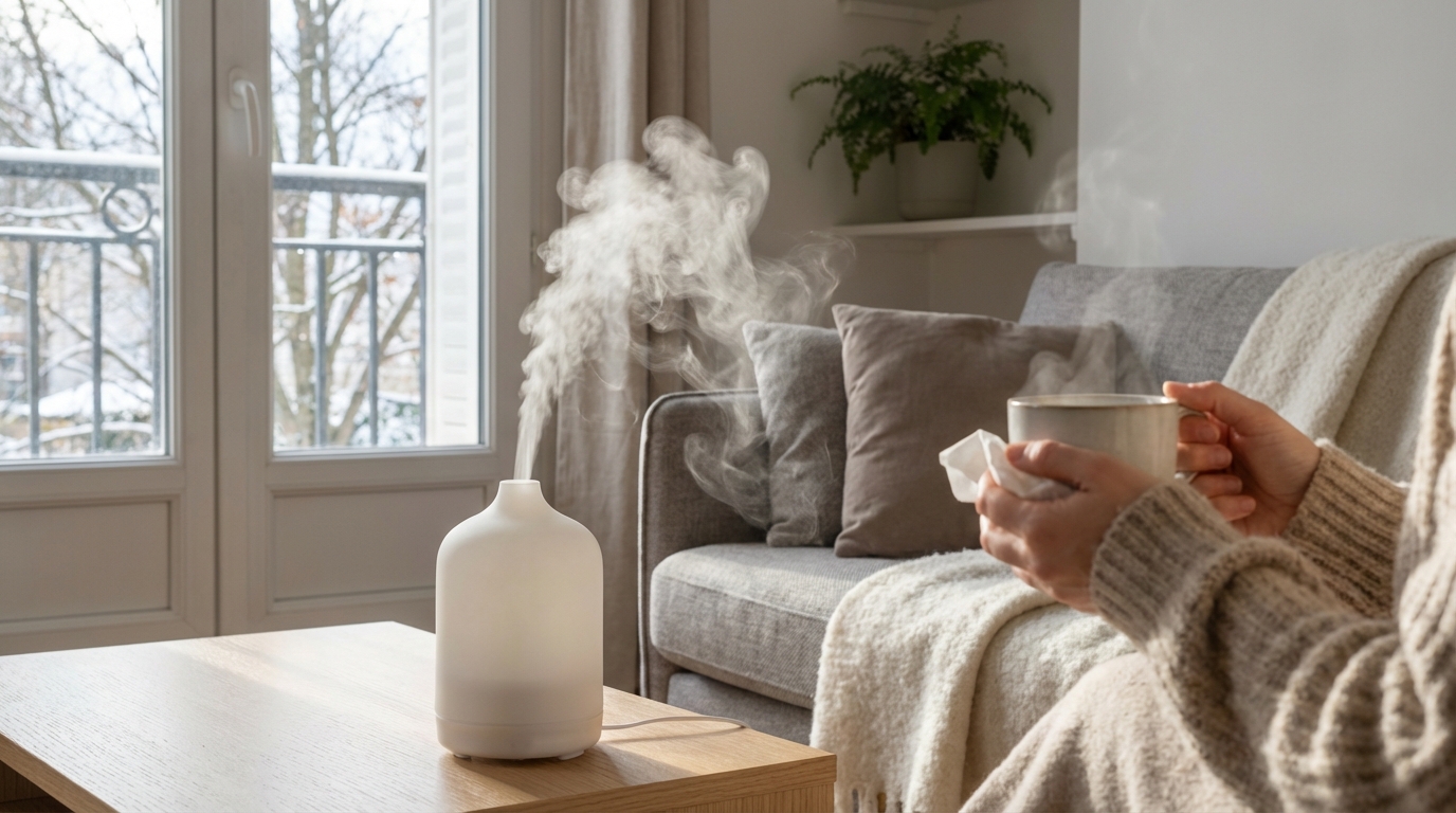 Nez bouché tout l&rsquo;hiver : cette huile essentielle star à diffuser dès les premiers signes peut tout changer