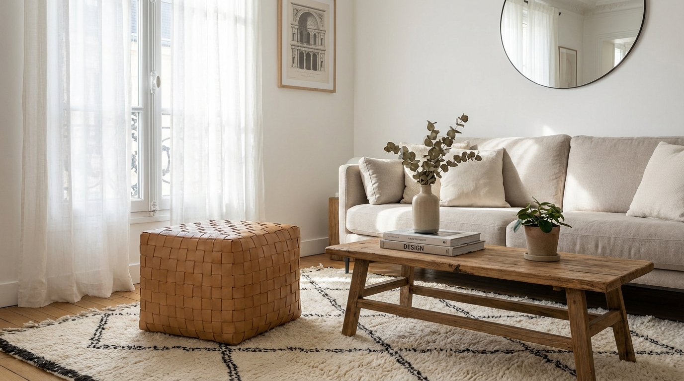 Oubliez les fauteuils encombrants : cet accessoire en cuir à 64 € chez Maisons du Monde sauve votre salon