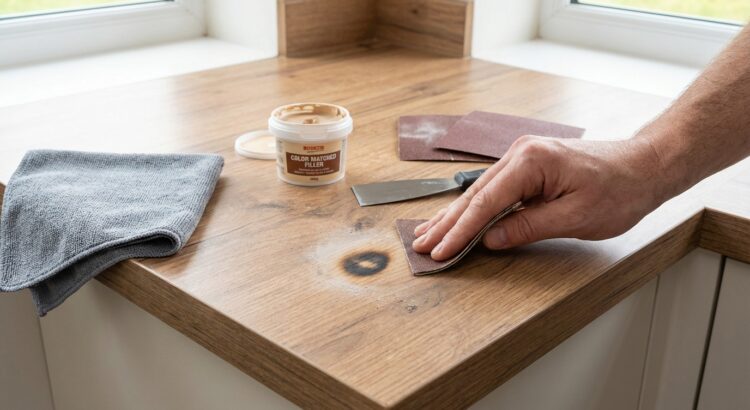 Plan de travail stratifié brûlé : ne remplacez rien avant d’avoir tenté cette méthode qui efface la trace