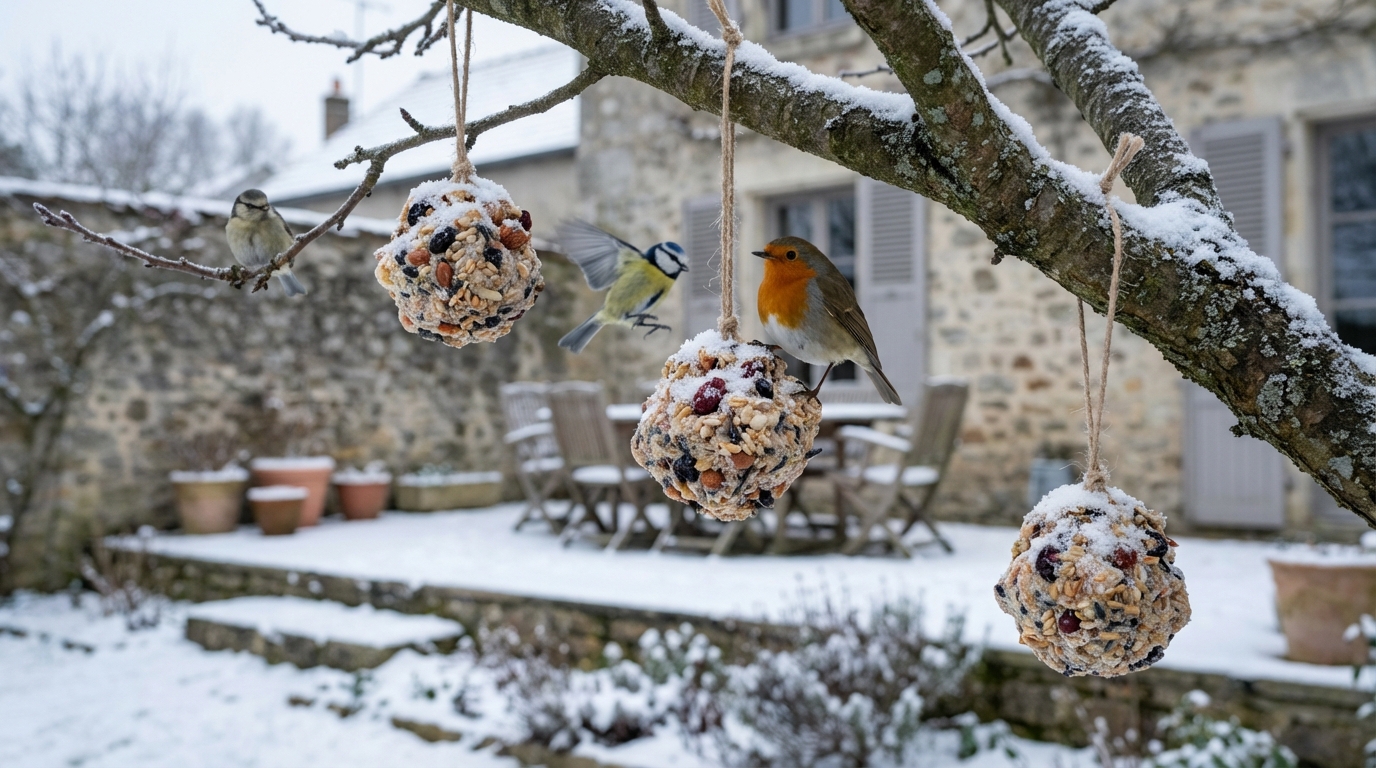 Restes de fêtes : cette astuce anti-gaspi les transforme en réserve de survie pour les oiseaux du jardin cet hiver