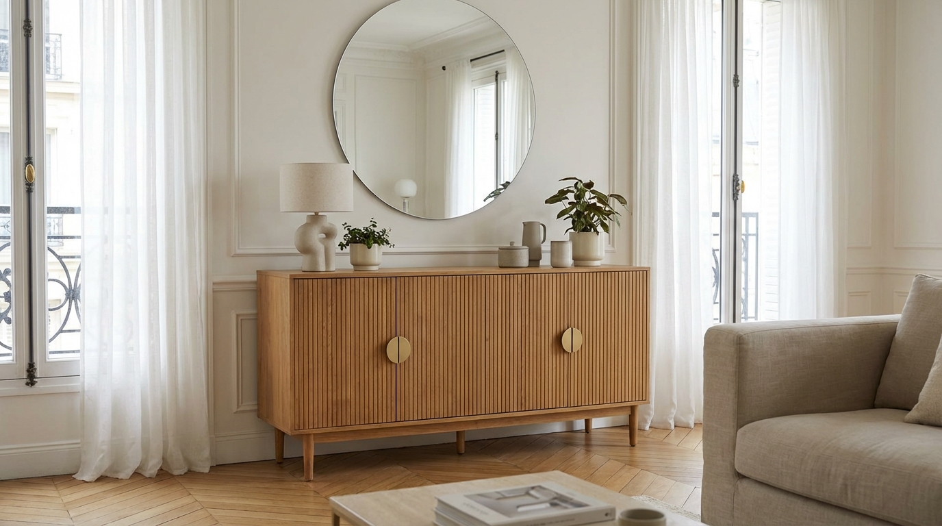 Salon 2026 : plus personne ne veut de buffets en aggloméré, tous craquent pour ce bois exotique à moins de 200 €