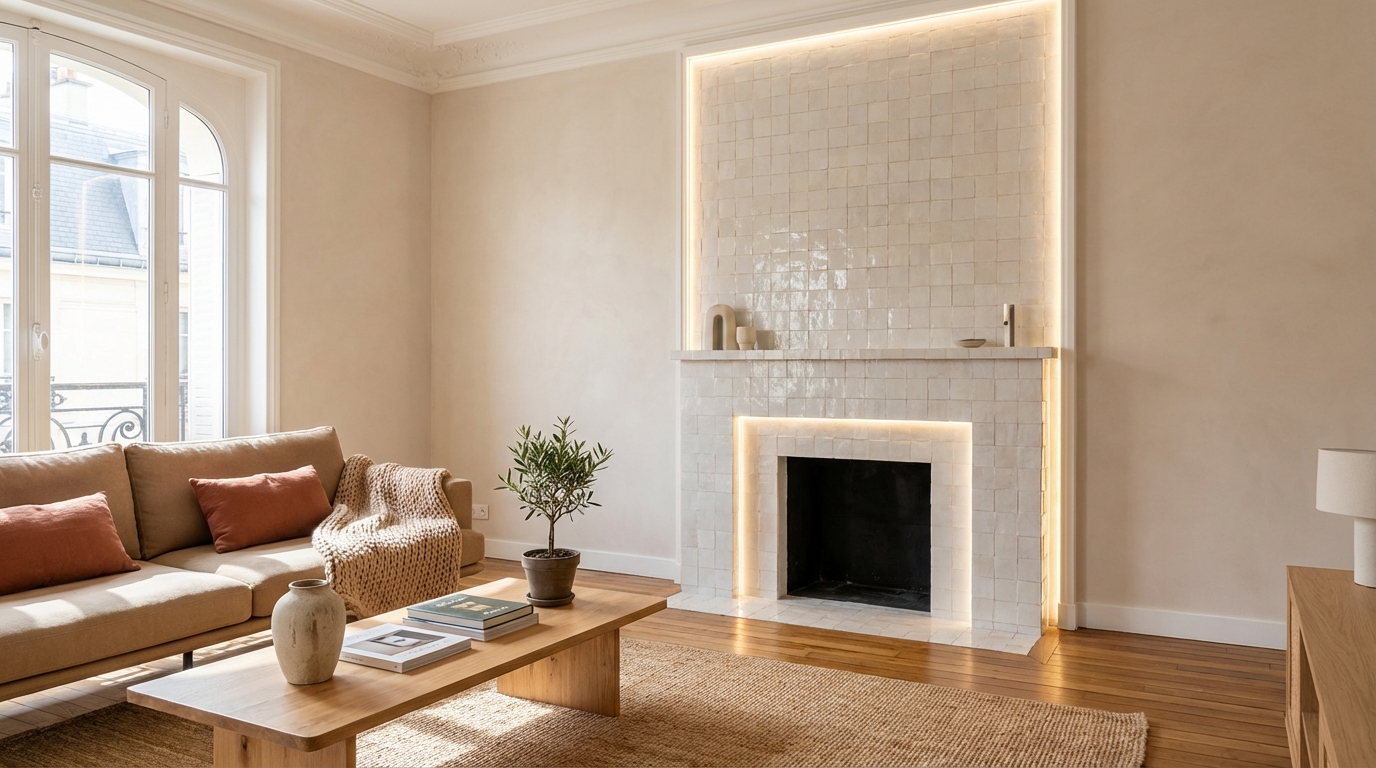 Si vous avez une cheminée vieillotte, ces 2 gestes simples la métamorphosent sans gros travaux