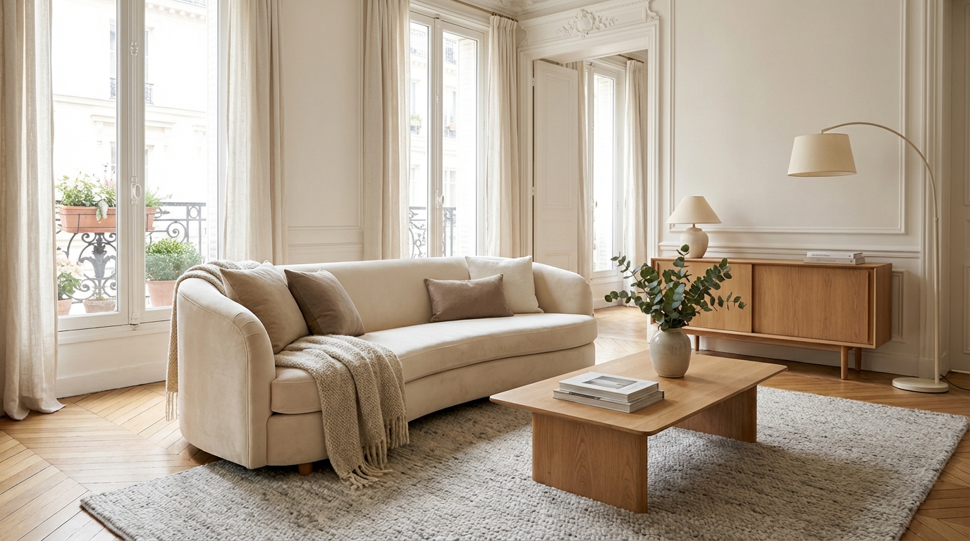 Soldes Maisons du Monde : ce canapé en velours crème à -65 % transforme votre salon comme s’il valait 2 000 €