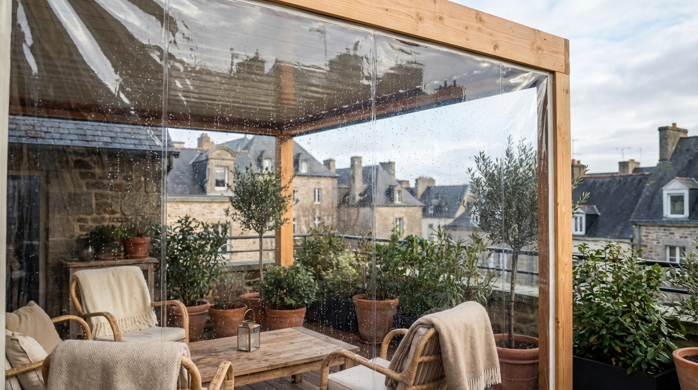 Terrasse glacée, plantes en détresse : cette bâche transparente Leroy Merlin à prix cassé peut tout sauver cet hiver