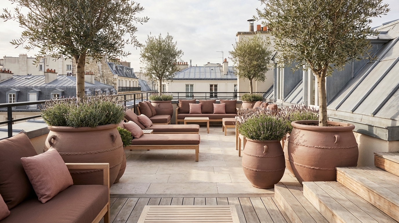 Terrasses : cette nouvelle couleur chaude va détrôner le gris anthracite en 2026, adoptez-la avant le printemps