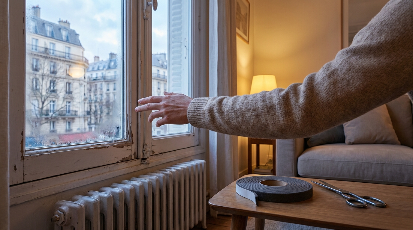 Vieilles fenêtres et courants d’air : ce geste en 5 min sans silicone ni travaux fait chuter la facture de chauffage