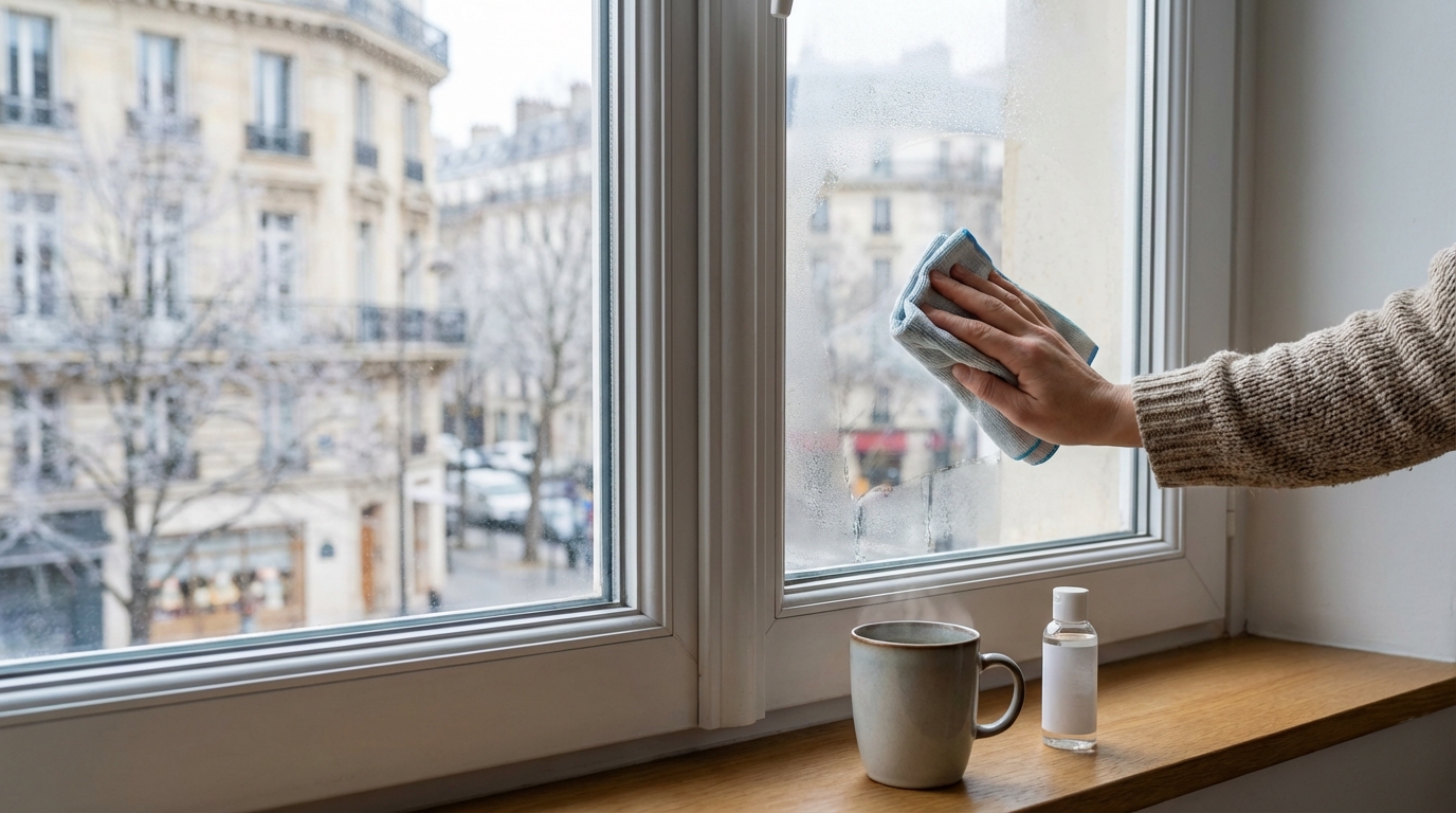 Vitres qui ruissellent chaque matin : ce geste oublié des anciens avec un produit courant stoppe la condensation l&rsquo;hiver