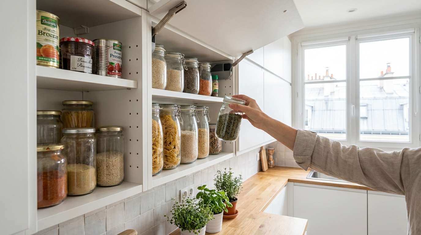 Vos placards débordent ? En 2026, cette règle des cuisines pros range pour vous et fait chuter gaspillage et budget