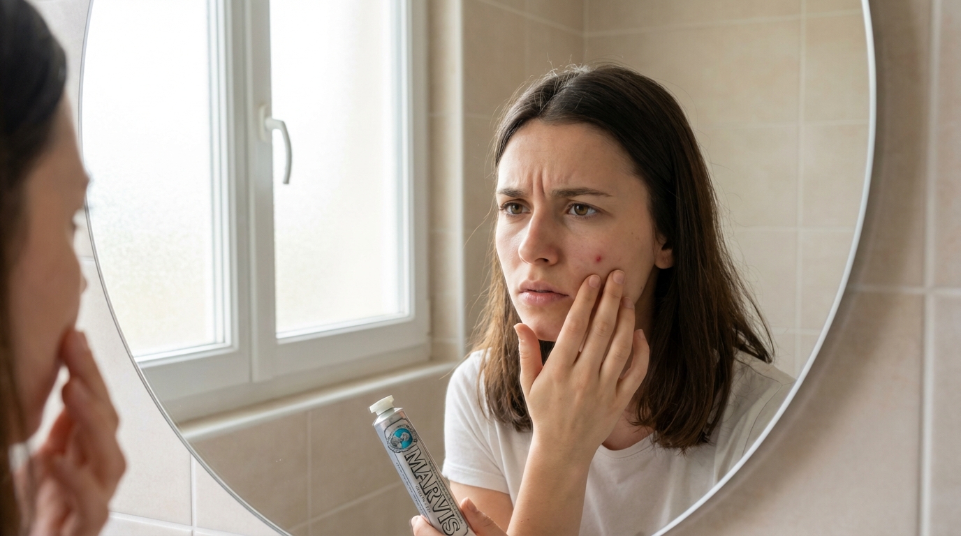 Acné : cette vieille astuce avec du dentifrice pourrait abîmer votre peau beaucoup plus que vous ne l’imaginez
