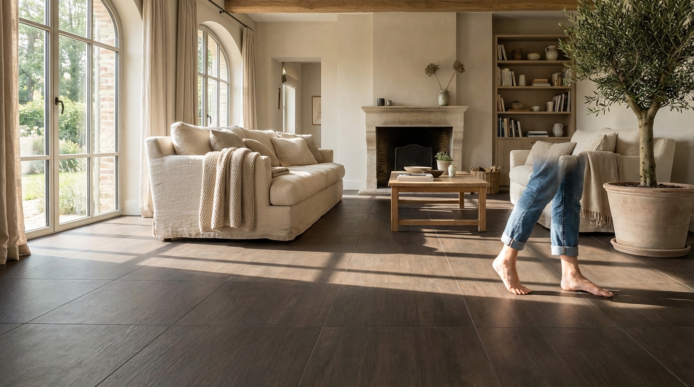 Avant de refaire votre sol, regardez ce revêtement en bois effet ardoise qui fait vaciller le règne du carrelage