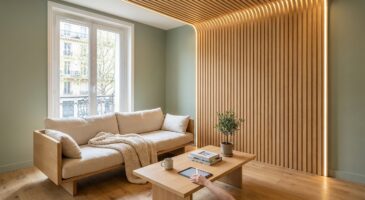 Avant de sortir le rouleau, voici la tendance plafond en bois ultra graphique qui change tout au salon