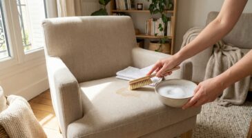 Canapé en tissu taché : arrêtez la vapeur des tutos TikTok qui l’abîme, ce secret de pressing le sauve sans détachant