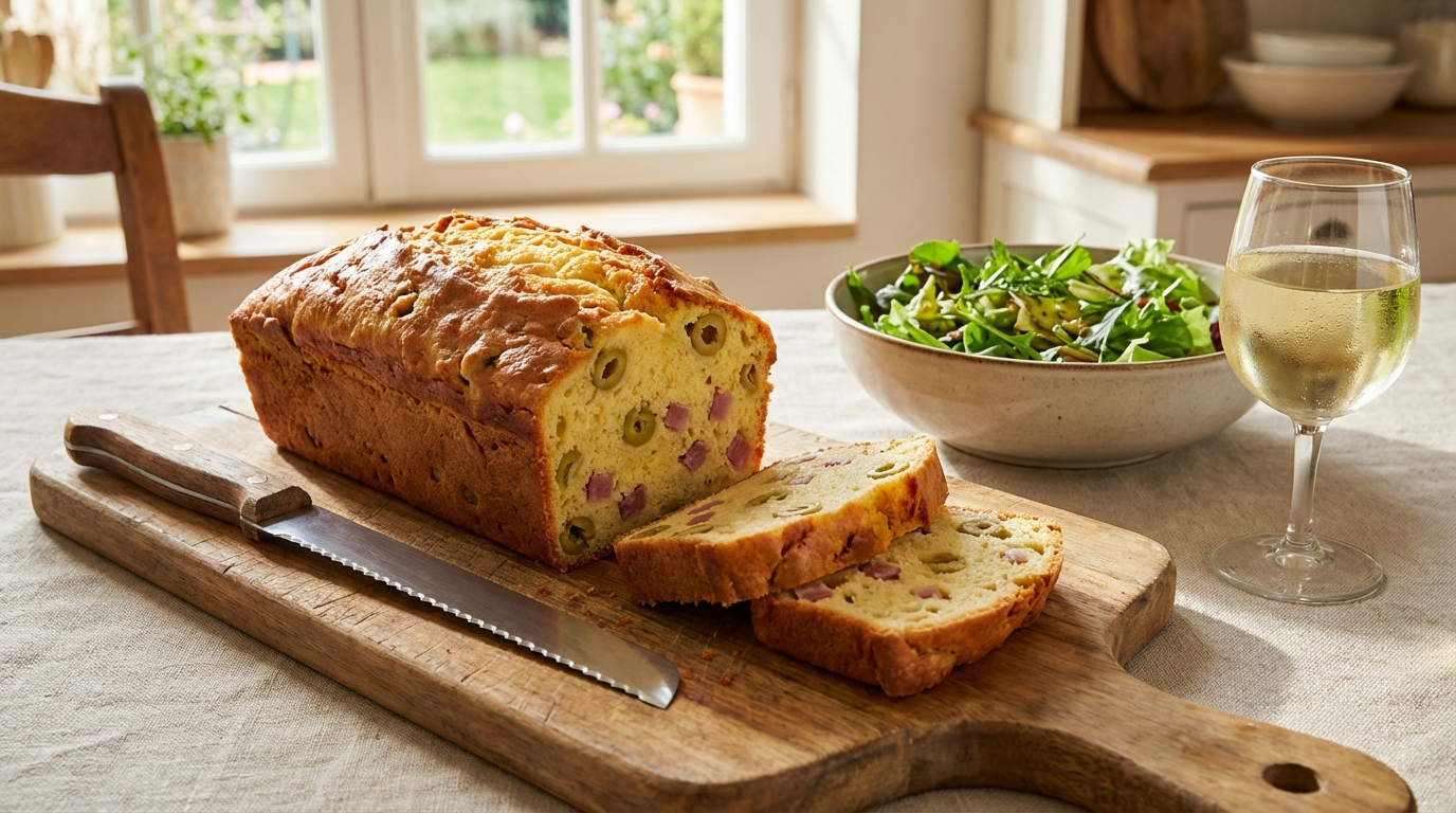 Ce cake salé olives-jambon ultra moelleux, prêt en 10 min, va remplacer vos biscuits d’apéro dès ce soir