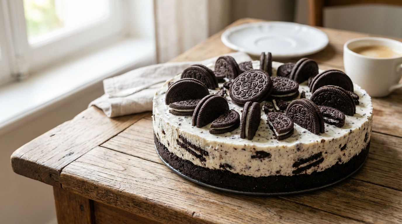 Ce cheesecake aux Oreo sans cuisson, prêt en 10 minutes, met tout le monde d&rsquo;accord sans jamais allumer le four