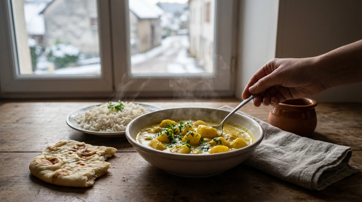 Ce curry crémeux de pommes de terre à moins de 1 € la part change mes soirées d’hiver en 20 minutes