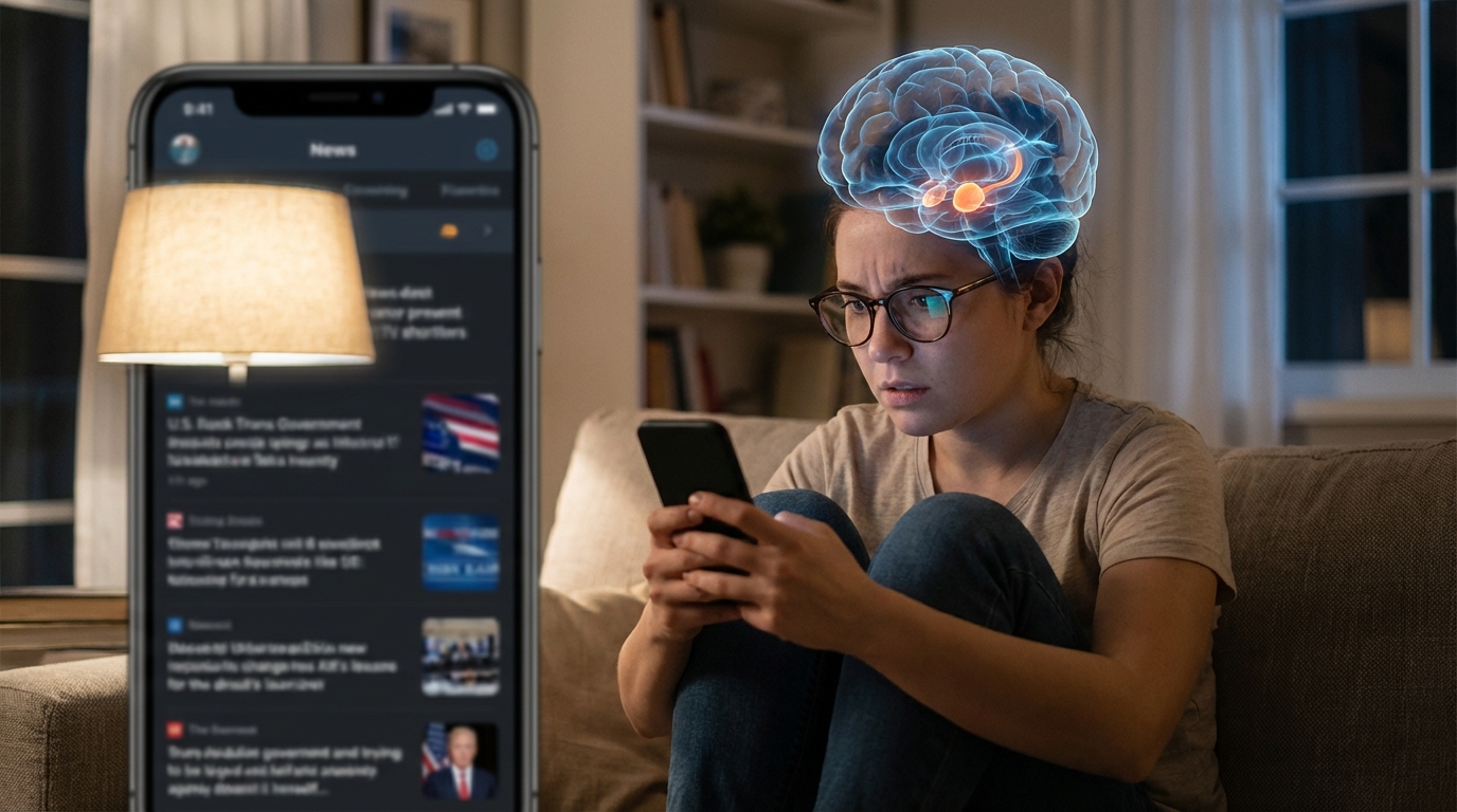 Ce doomscrolling de mauvaises nouvelles épuise votre cerveau : comment il sabote votre sommeil sans que vous le sentiez