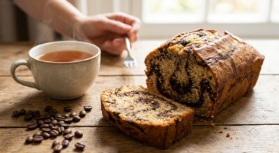 Ce gâteau au yaourt marbré au café ultra moelleux cache un geste simple que tout le monde oublie au goûter