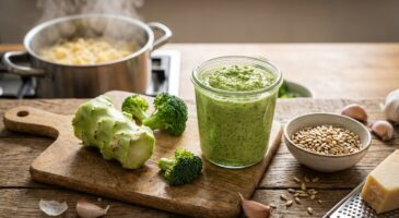 Ce légume d’hiver qu’on jette d’habitude transforme vos pâtes en pesto ultra-onctueux et fait oublier le basilic