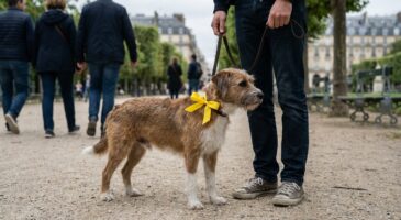 Ce ruban jaune sur la laisse d’un chien n’est pas décoratif : ce signe discret que vous ne devez jamais ignorer