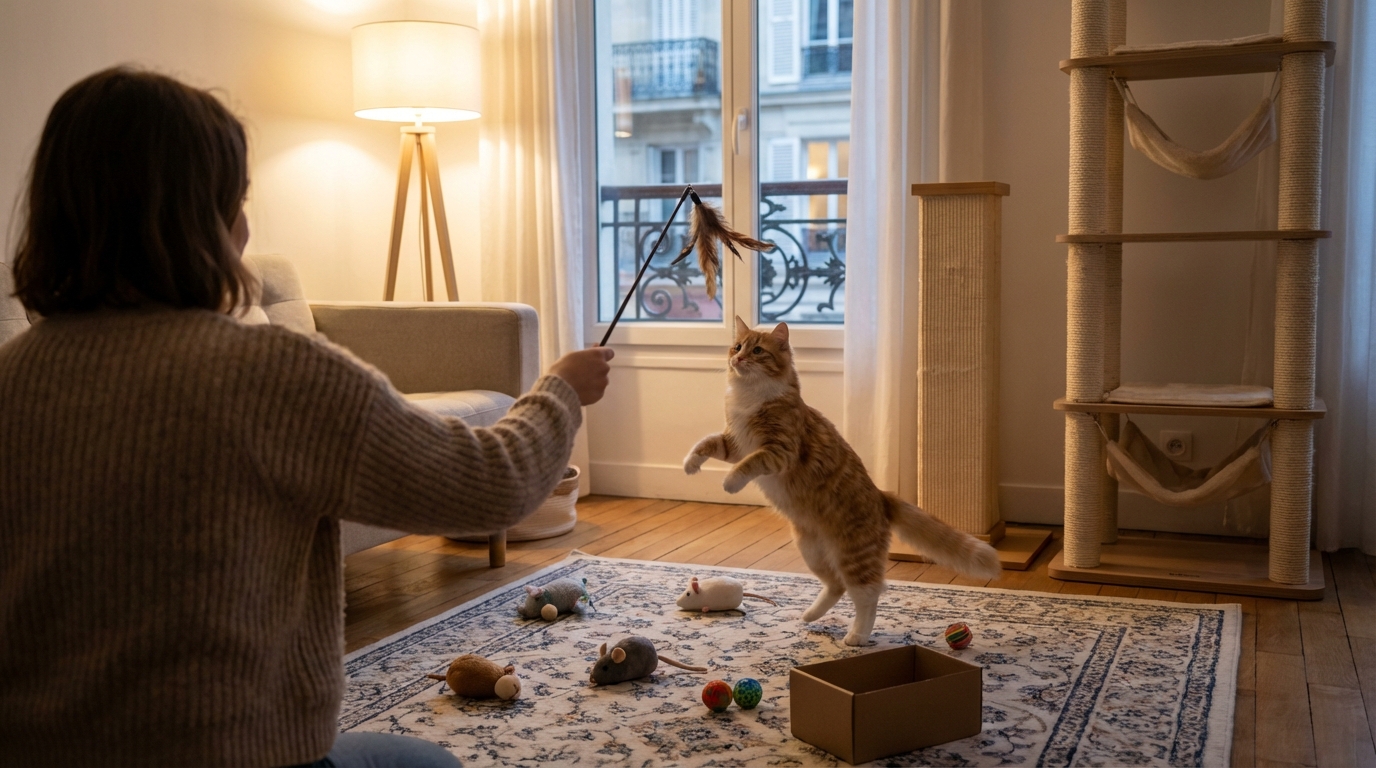 Ce temps précis à lui consacrer chaque jour change tout pour votre chat d&rsquo;intérieur qui s&rsquo;ennuie en silence