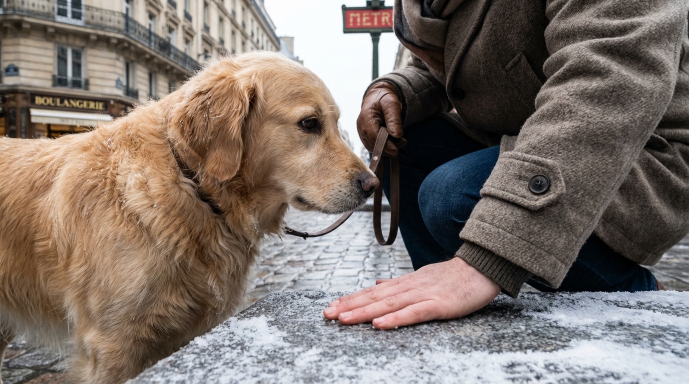 Ce test de 3 secondes au sol avant de sortir votre chien par grand froid peut lui éviter de graves blessures aux pattes