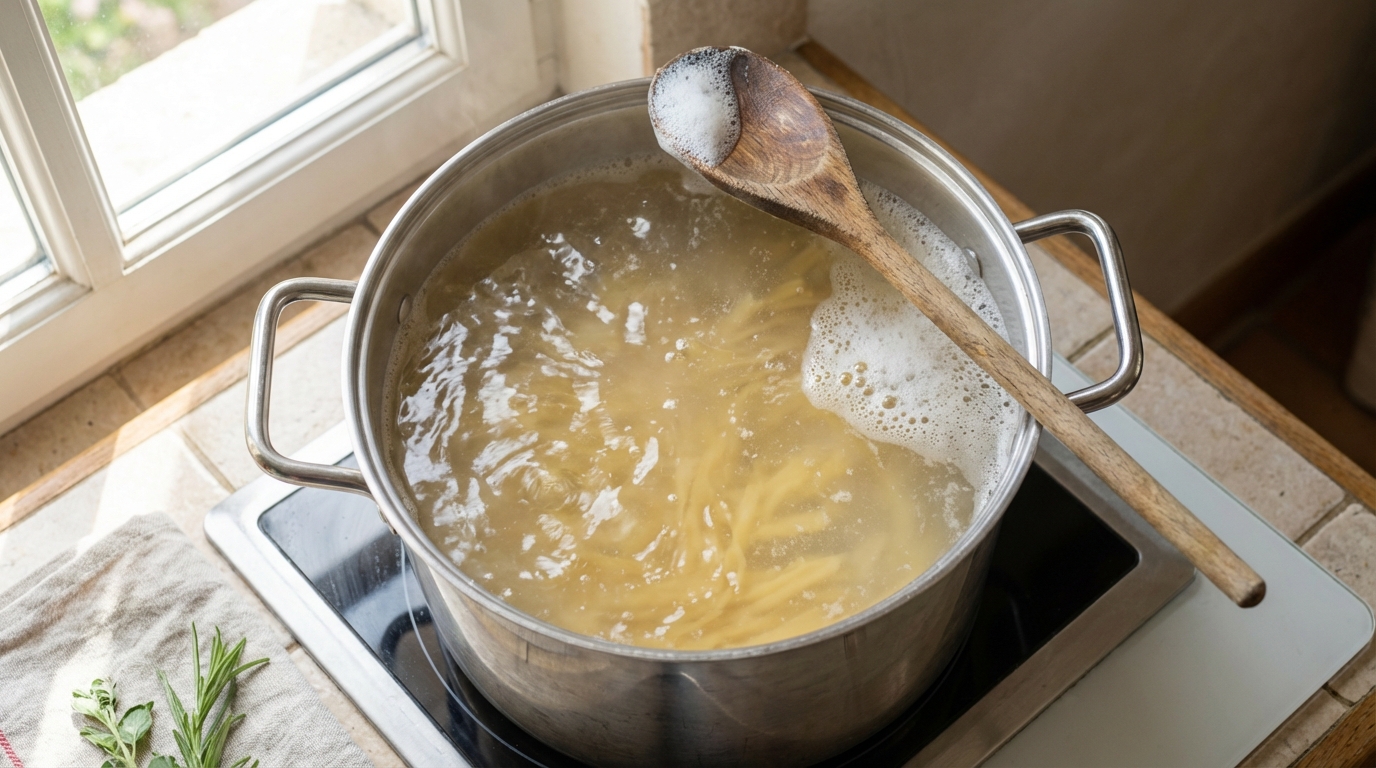 Cette cuillère en bois sur la casserole qui bout évite une erreur de cuisson que vous ne ferez plus jamais
