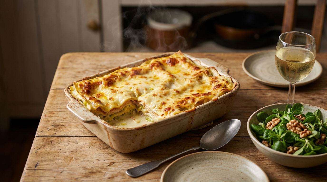 Cette lasagne d’hiver aux légumes et poisson fumé risque bien de détrôner tous vos gratins réconfortants