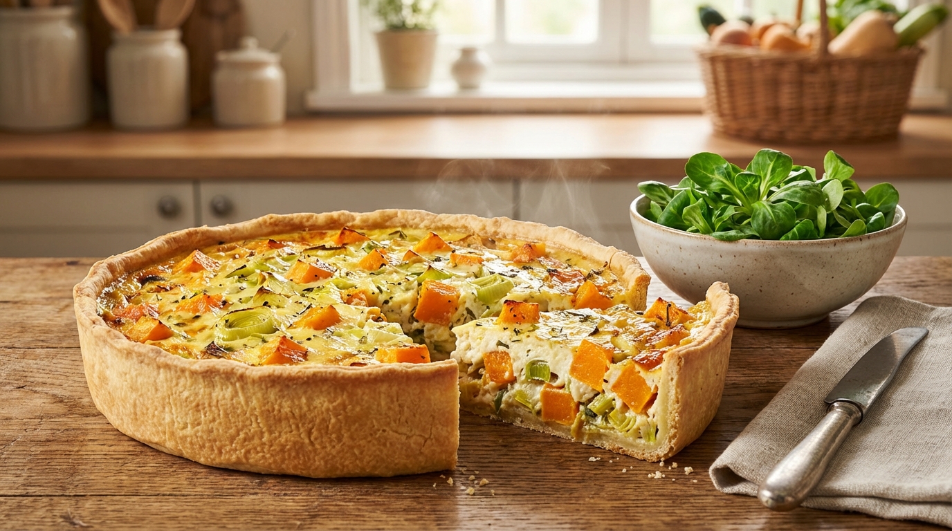 Cette quiche d’hiver sans œufs, ultra fondante, cache une astuce avec deux ingrédients surprenants à tester cet hiver