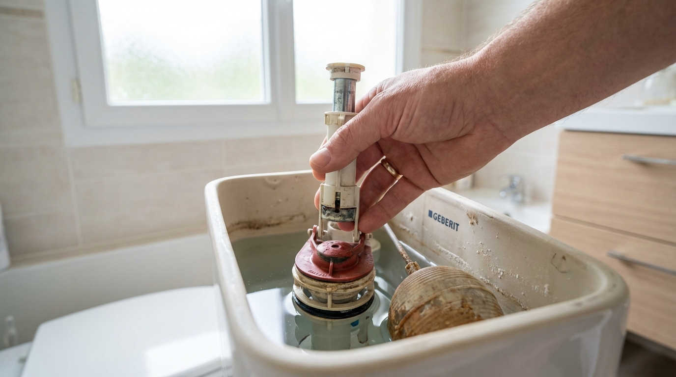 Chasse d’eau qui coule : ce geste dans le réservoir que les plombiers font en 2 minutes stoppe la fuite pour de bon