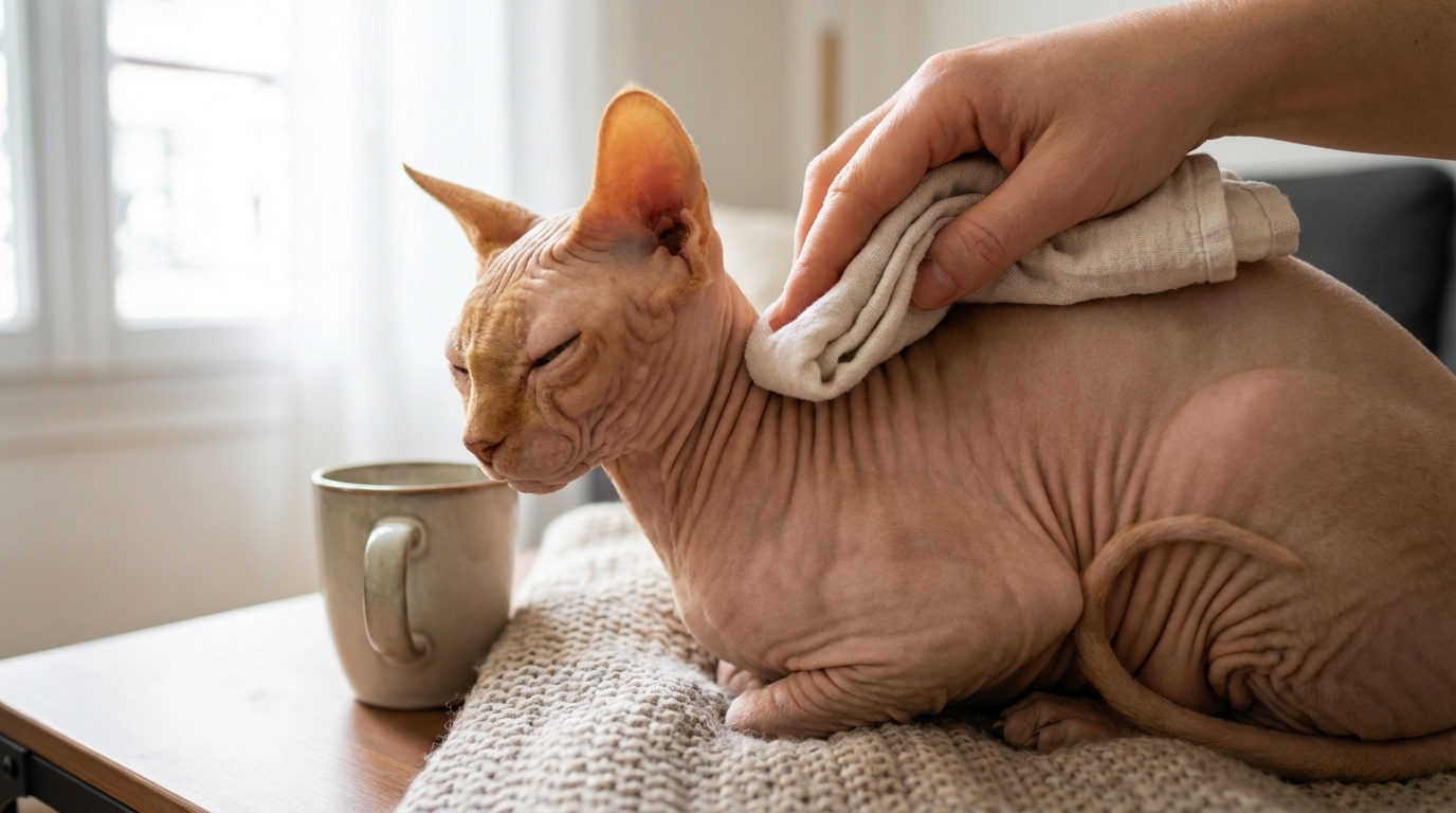 Chat sans poils : ces soins de peau essentiels que trop de maîtres négligent (et qui évitent de gros soucis)