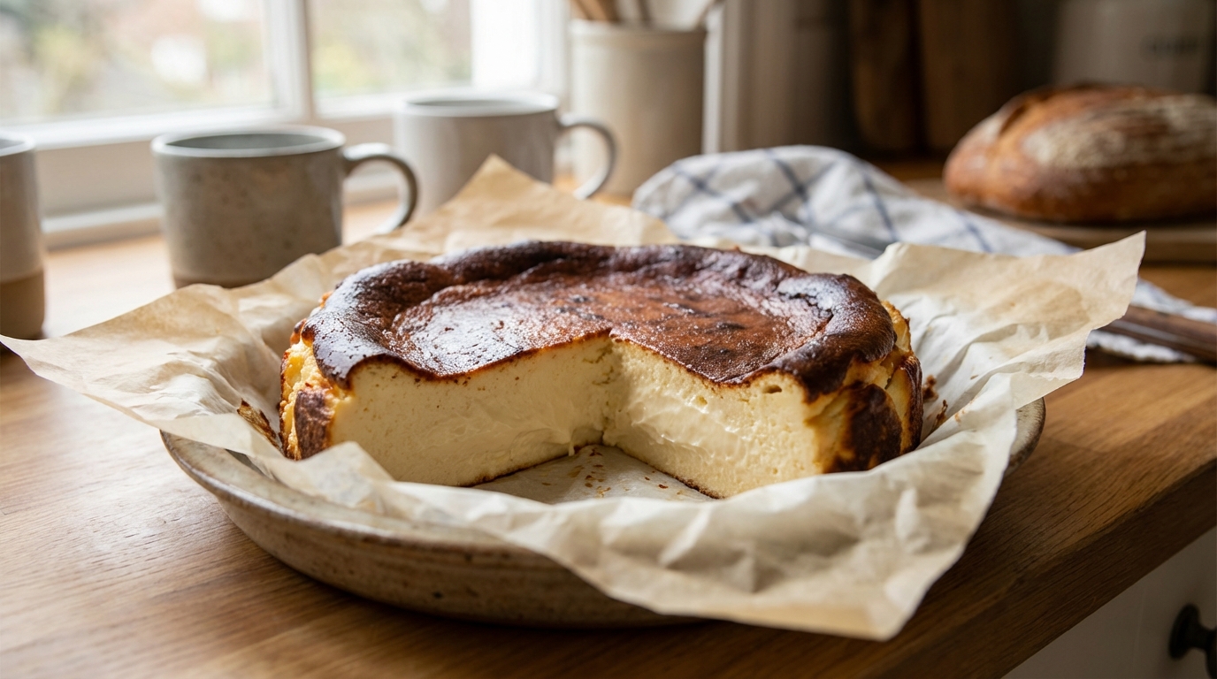 Cheesecake basque : cette version à 5 ingrédients cache un secret de cuisson pour un cœur ultra crémeux